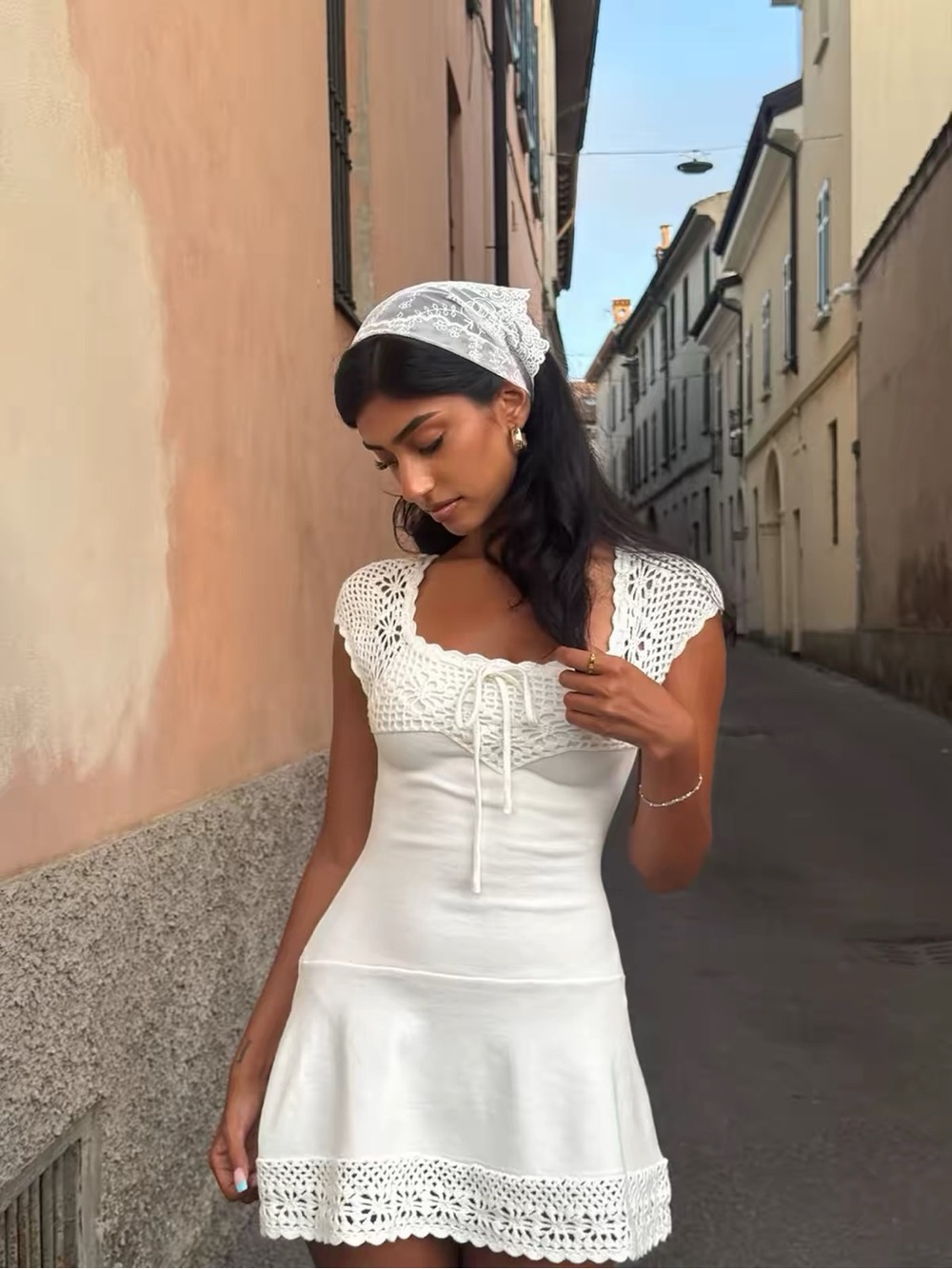 Lover Crochet Knit Mini Dress